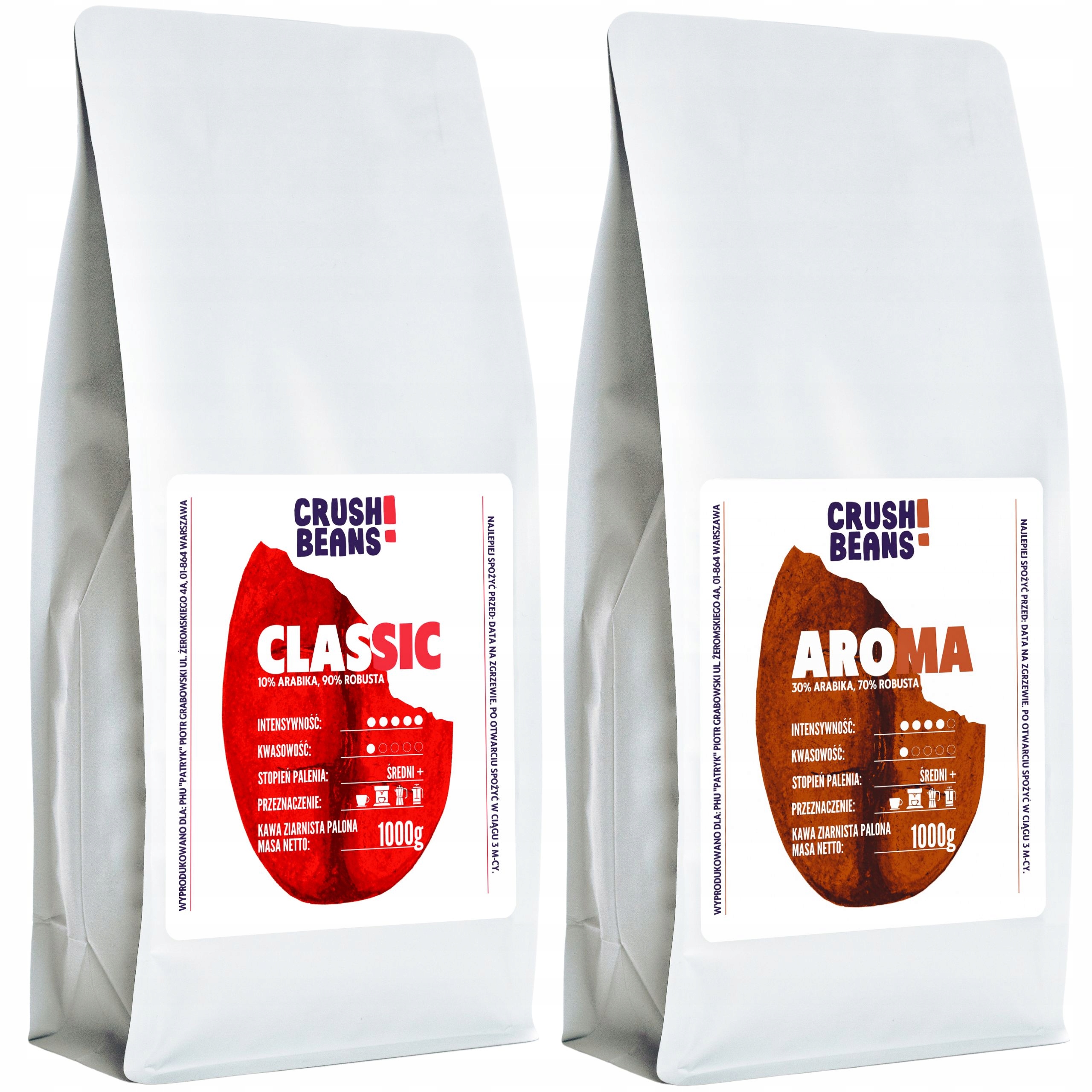 Gemahlener Kaffee 2kg CLASSIC + AROMA Crush Beans MIX