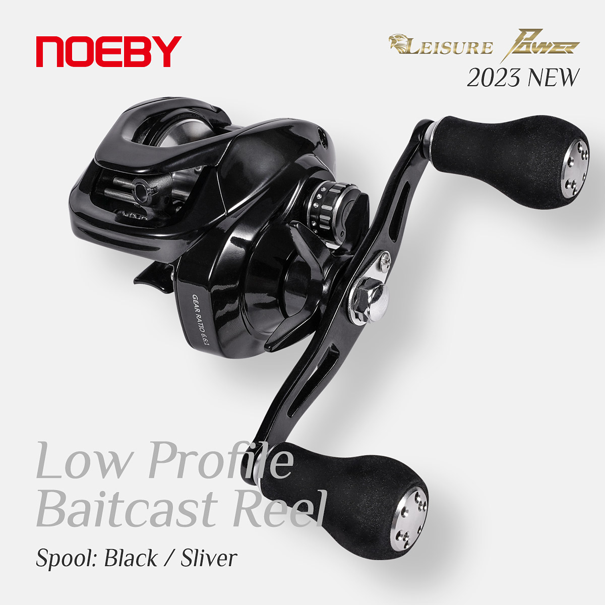 Kołowrotek castingowy Noeby-Predator, niski profil, przełożenie 6,6:1, maksymalny opór 13 kg, aluminiowa szpula, mosiężna przekładnia Star Drag, cewka wędkarska
