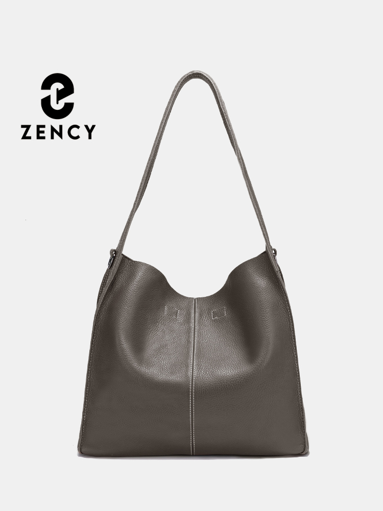 Zency 100% couro genuíno macio hobo bolsa de ombro bolsas femininas crossbody saco designer axilas sacos de couro de vaca natural