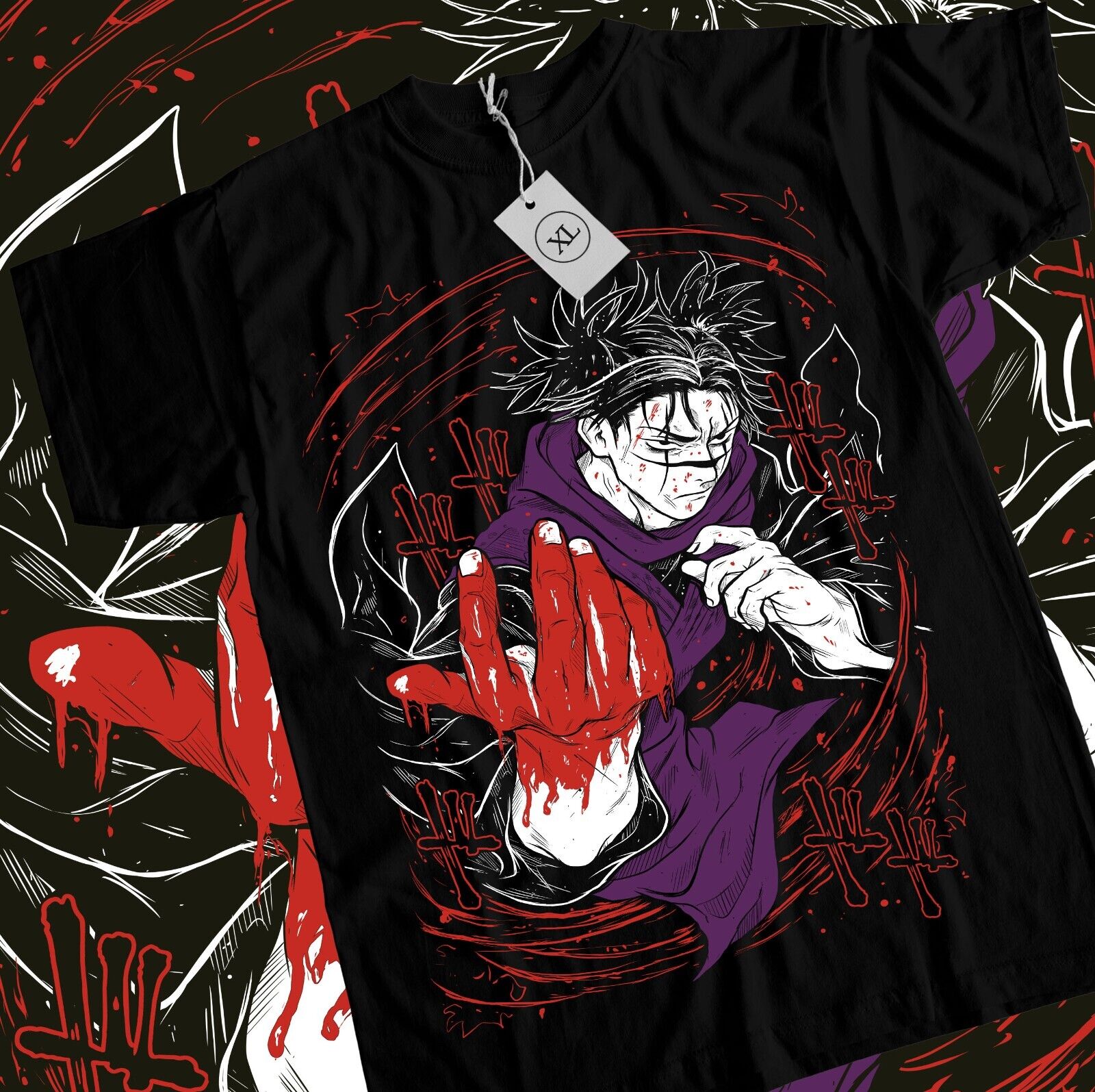 Bloody Choso t-shir camiseta negra de Manga japonesa, Jujutsu Kaisen, regalo de Anime de terror
