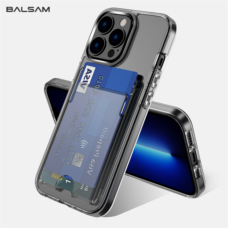 Custodia a portafoglio con supporto per slot per schede trasparente di lusso per iPhone 15 14 Plus 13 12 11 Pro Max XR Cover in acrilico rigido trasparente antiurto