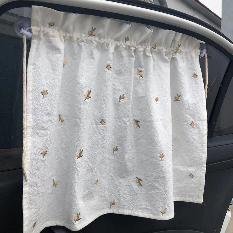 Cortina de carro de bebê dos desenhos animados kawaii bordado urso estrela lua proteção solar pára-sol para crianças uv proteger janela cortina