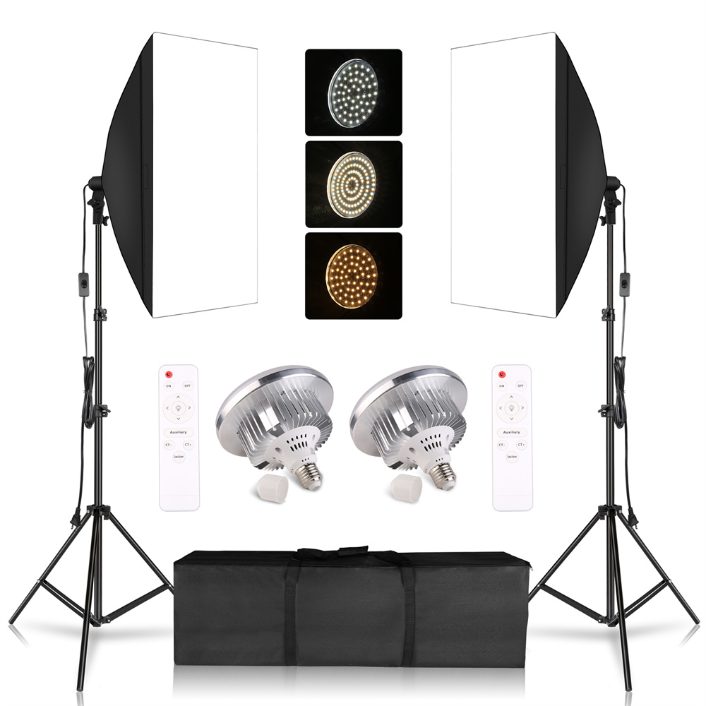 Fotografia 50x70CM Zestawy oświetleniowe Softbox Profesjonalny sprzęt do systemu ciągłego oświetlenia dla studia fotograficznego