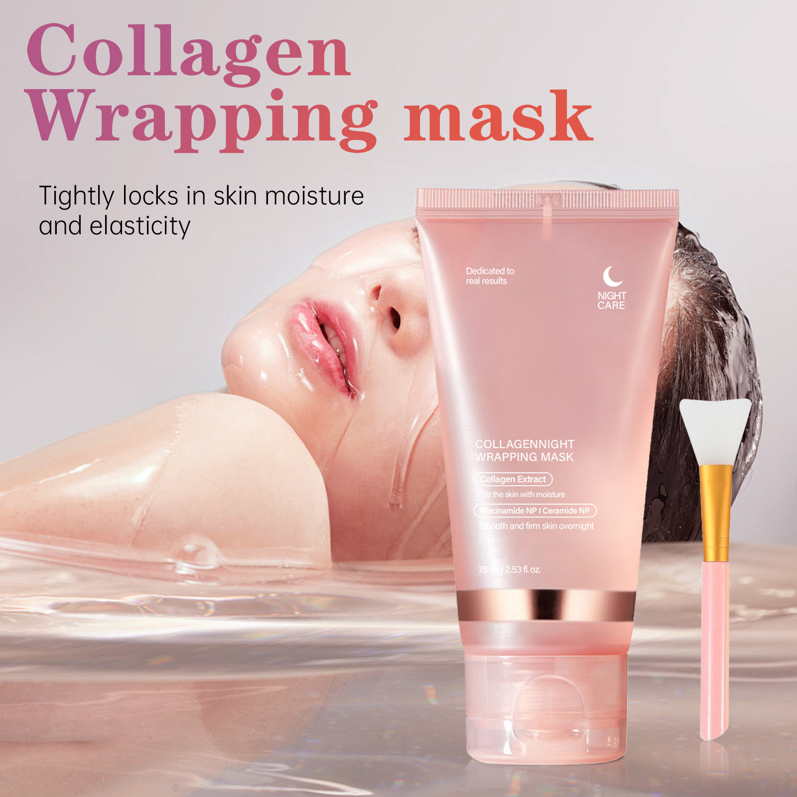Mascarilla Reafirmante de Colágeno para la Noche 75ml - Fórmula Reparadora que Hidrata Profundamente para una Piel Suave, Flexible y Radiante al Despertar