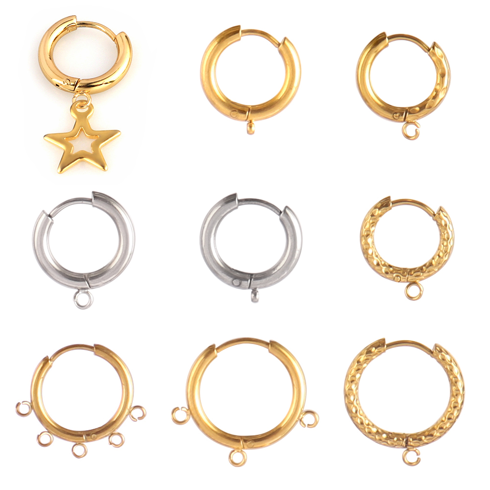 10 ชิ้น/ล็อต 316L สแตนเลส DIY ต่างหู Hoop ต่างหูสําหรับ DIY เครื่องประดับต่างหูทําอุปกรณ์เสริม