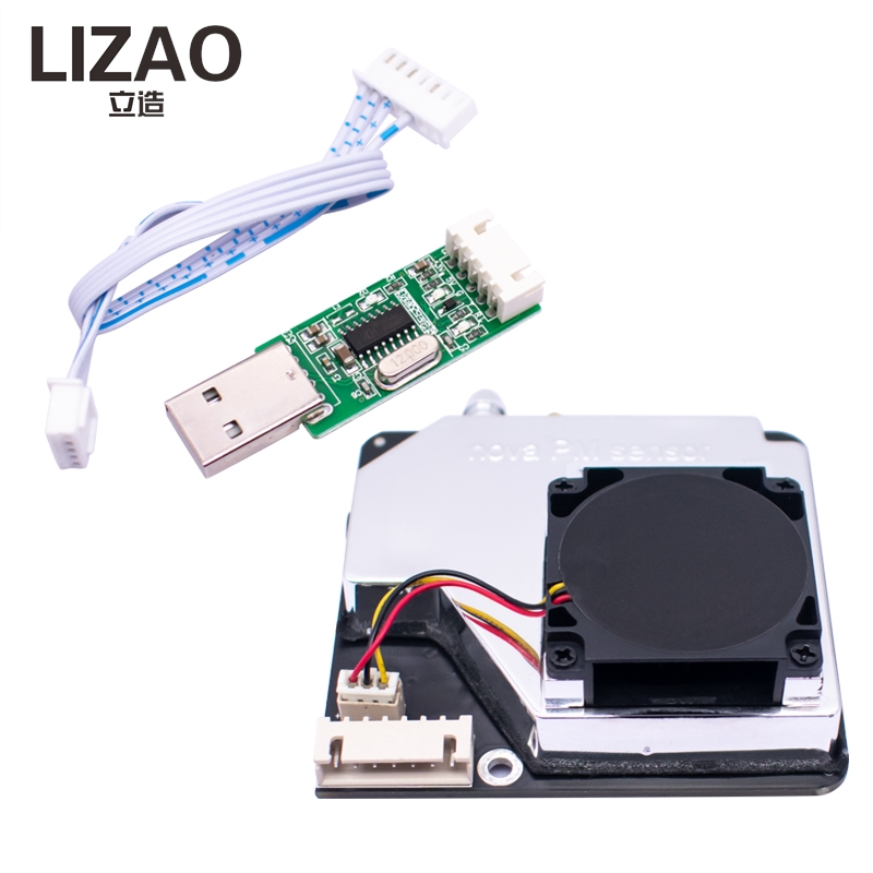 LIZAO SDS011 Precyzyjny laserowy moduł czujnika PM2.5 z cyfrowym wyjściem UART, detektor cząstek stałych do pomiaru jakości powietrza