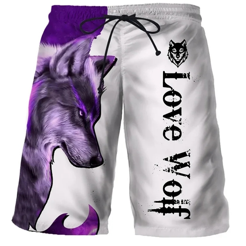 Tigre León Lobo hawaiano hombres Jogger hombres pantalones cortos de diseñador de secado rápido playa verano deportes gimnasio Sexy culturismo Pour Homme
