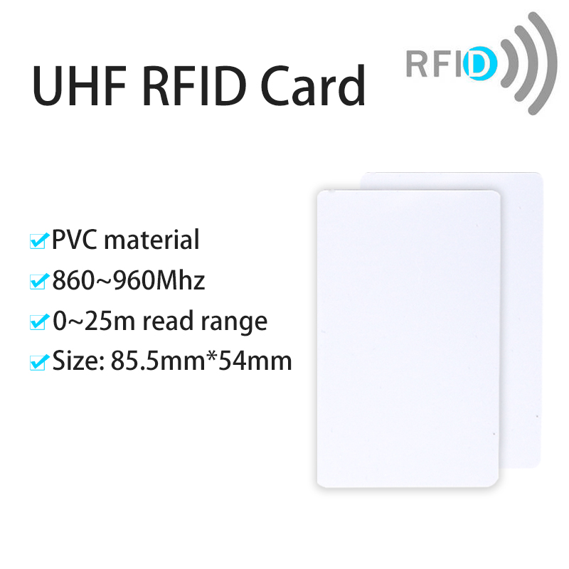 UHF 860-960Mhz Długi zasięg odczytu Biała karta Pasywna karta UHF RFID PVC do zarządzania dostędem