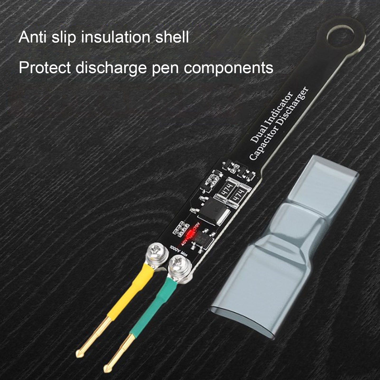 Pluma de descarga de condensador portátil, mantenimiento de reparación, espaciado de pines ajustable, pantalla LED de CA y CC, pluma de descarga de condensador