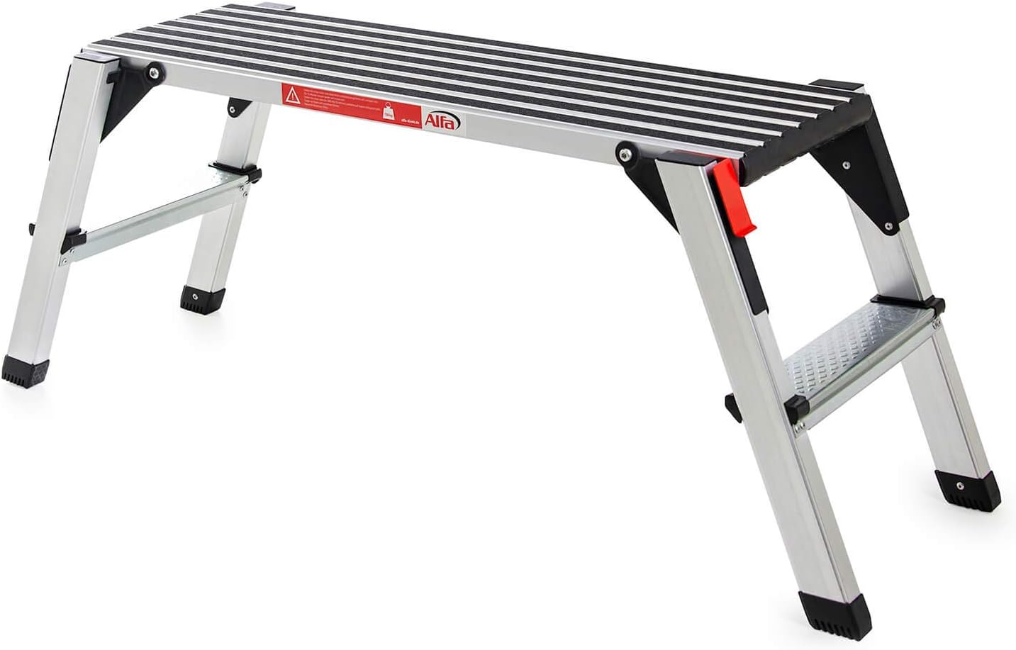 Plataforma de trabalho dobrável profissional, grande, superfície antiderrapante, suporta até 150 kg, promove a segurança e a qualidade (128 chars)
