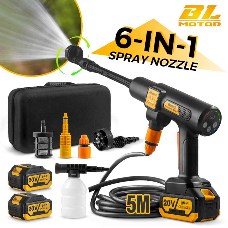 200Bar Brushless Electric High Pressure Washer Spray Cleaner Water Gun 6-In-1 Wireless Car Washing Tool for Makita 18v Battery
