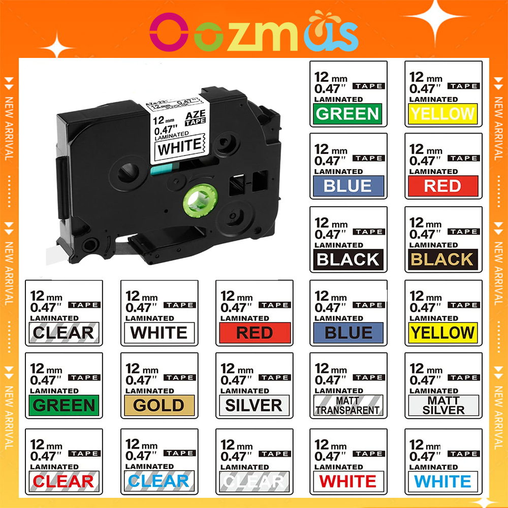 リボン 12 ミリメートル 231 631 ブラザーラベルテープ用 TZe ラベルテープ 231 黒地に白 PTouch PTH110 ラベルプリンタ用