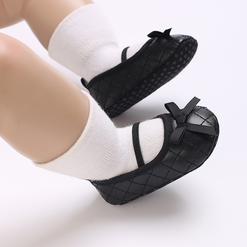 Bebê recém-nascido mary jane ballet sapatos planos clássico moda antiderrapante arco sapatos de bebê sola macia calçado de caminhada pré-escolar
