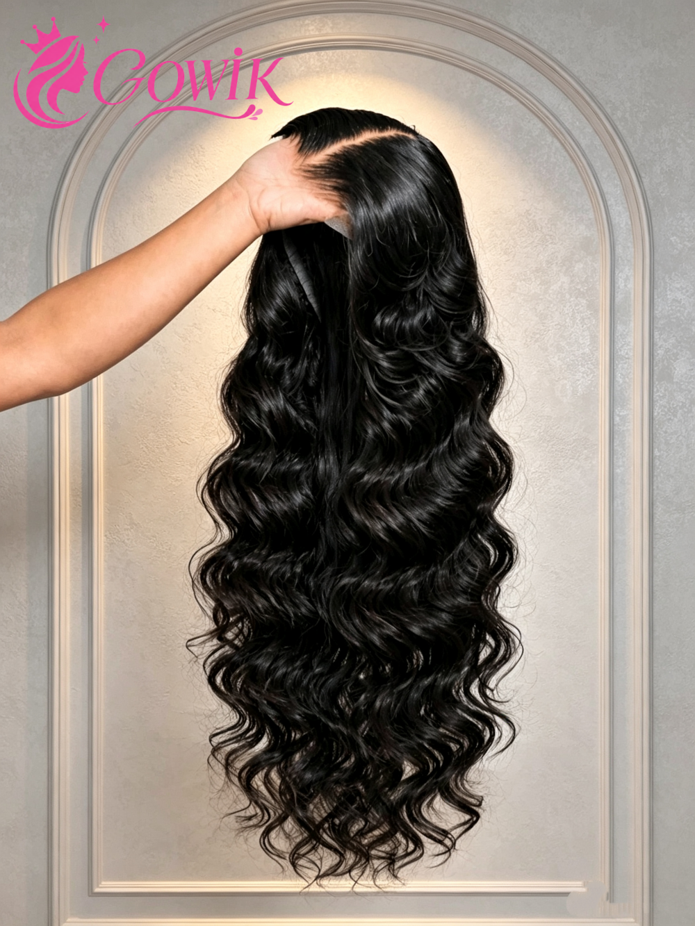 Parrucche Frontali in Pizzo HD 5x5 da 36 Pollici, Pronte da Indossare Senza Colla, con Capelli Umani Ondulati, Densità 200%, Pre-Piumate, per Donna, Nero Naturale