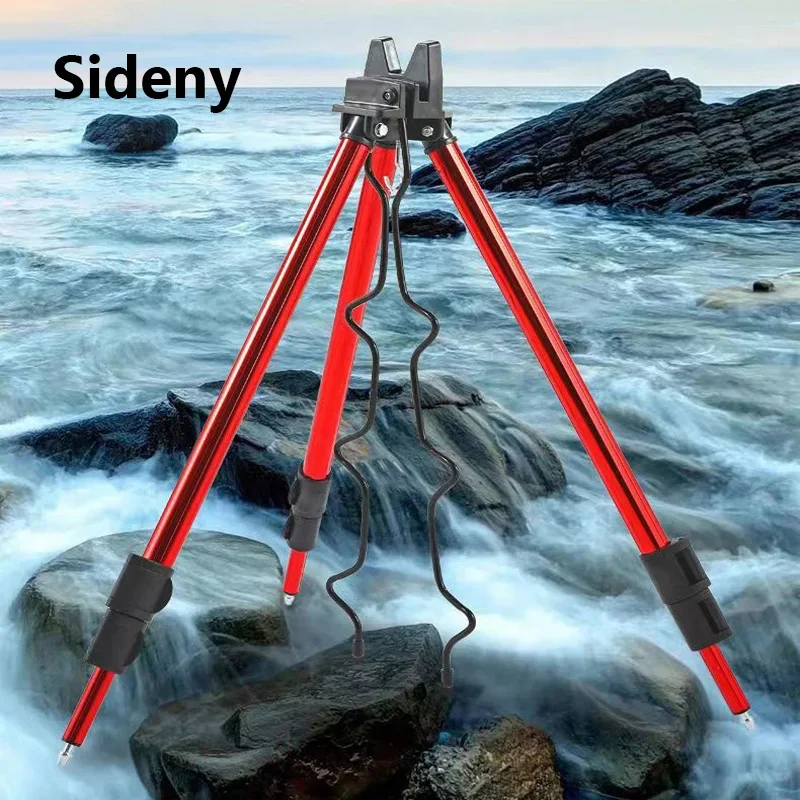 Bingkai penyangga tiang laut, dasar sandaran joran pancing 3 lipat, penyangga braket teleskopik, dudukan Tripod, bantalan beban batang pancing