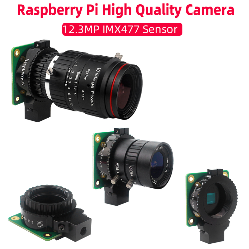 Caméra de haute qualité Raspberry Pi 4, avec n'aime HD de qualité industrielle, téléobjectif 8-50mm/objectif 16mm pour Raspberry Pi 4/3B +