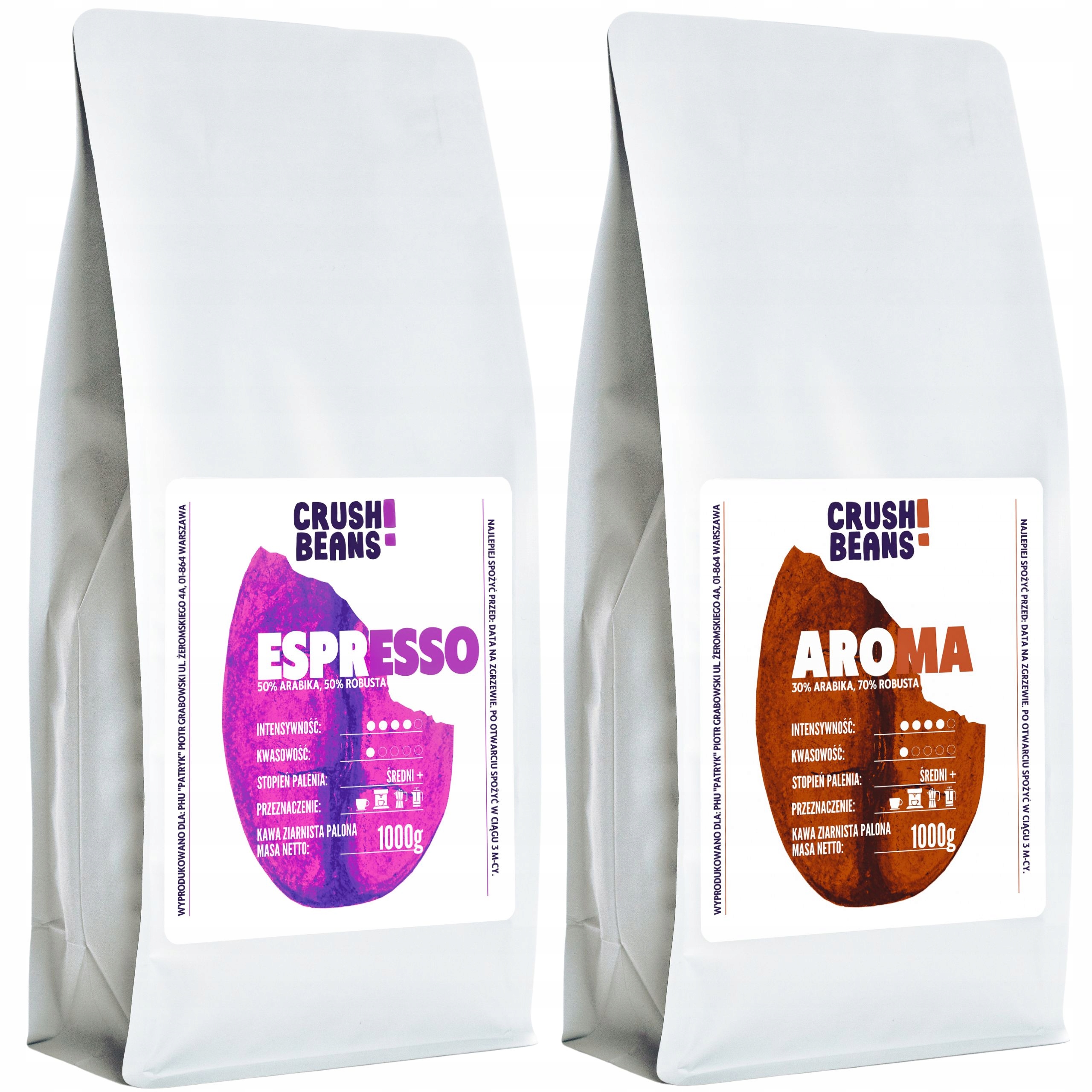 Gemahlener Kaffee 2kg ESPRESSO + AROMA Crush Beans MIX