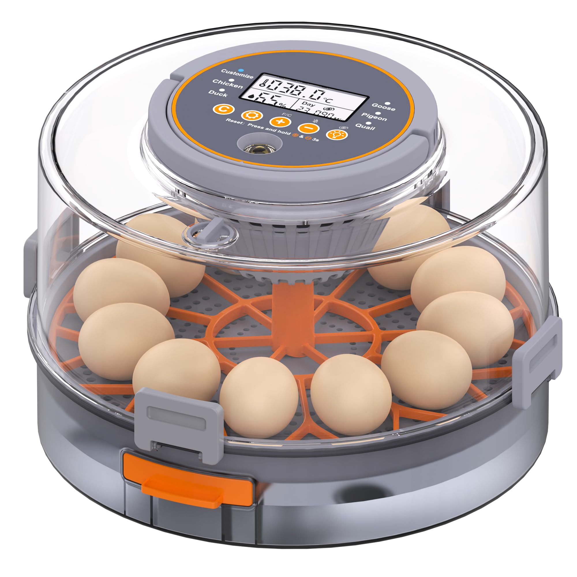 Incubadoras para incubação de ovos, incubadora de 12 galinhas com giro automático de ovos e controle de umidade, para codorna, galinhas, pato