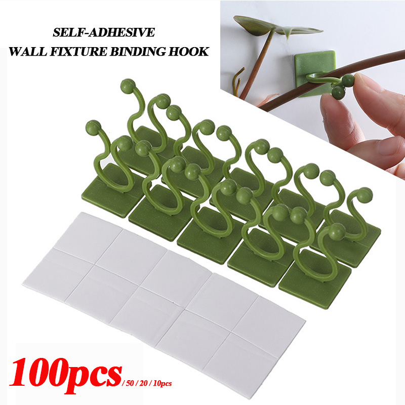 100 Uds. Clips de fijación para pared trepadora de plantas de jardín para el hogar, fijador de vid de ratán, gancho de hebilla fija para pared trepadora de plantas autoadhesivas