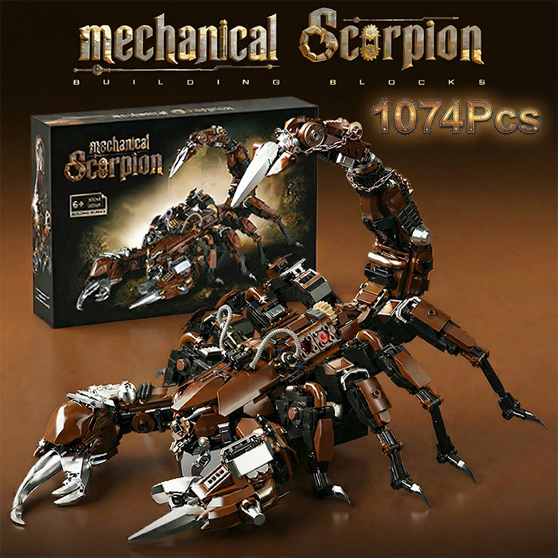Blocchi da Costruzione Meccanici a Forma di Scorpione, Modello Animale Robotico Cyberpunk, Set di Mattoncini Tecnici, Giocattolo da Costruzione per Adulti e Bambini, 1074 Pezzi