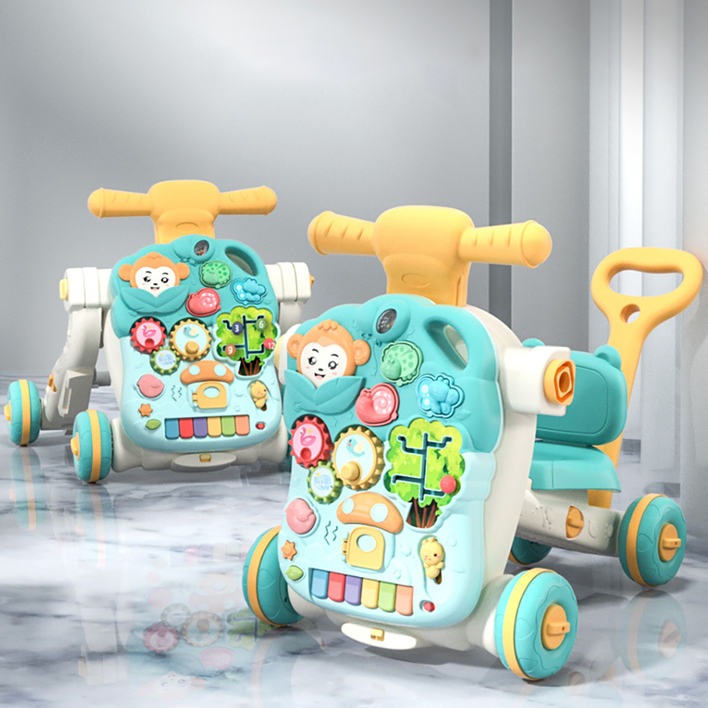 AnGku Versátil 5 em 1 Design Andador para bebês Carrinho portátil para crianças com brinquedos 6-12 meses Andador de aprendizagem sentado para ficar