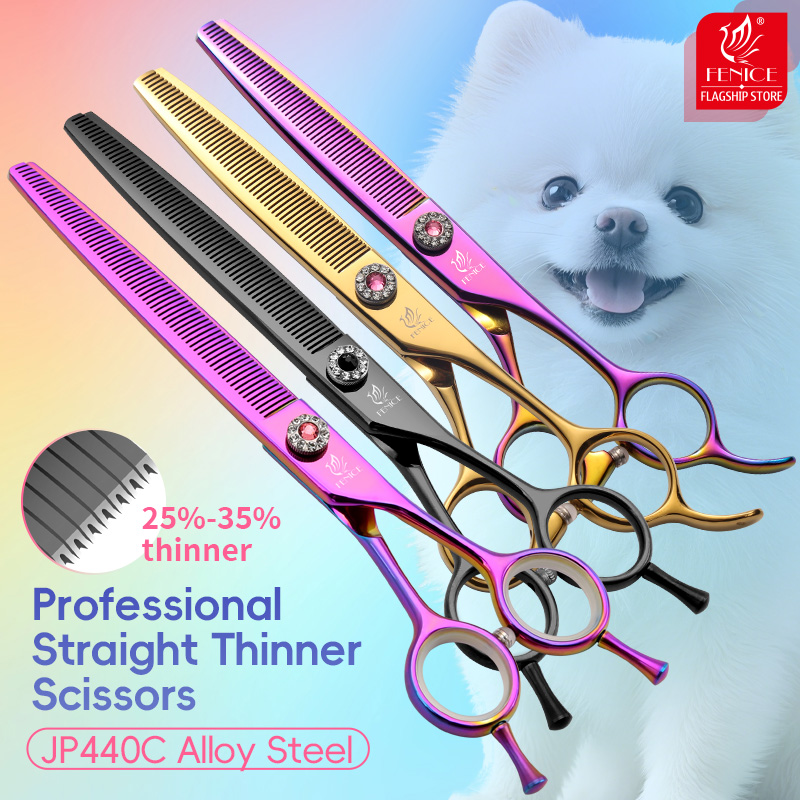 Fenice 6.5/7.0 Inci JP440C Gunting Hewan Peliharaan Gunting Perawatan Anjing Gunting Penipis untuk Rambut Hewan Tijeras Peluquería Canina