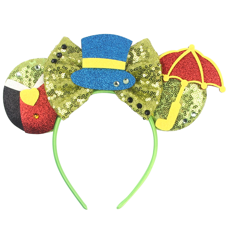 Cartoon Disney Karakter Muis Oren Hoofdband Pailletten 5 "Strik Haarband Voor Meisjes Kinderen Festival Feest Diy Haaraccessoires Cadeau