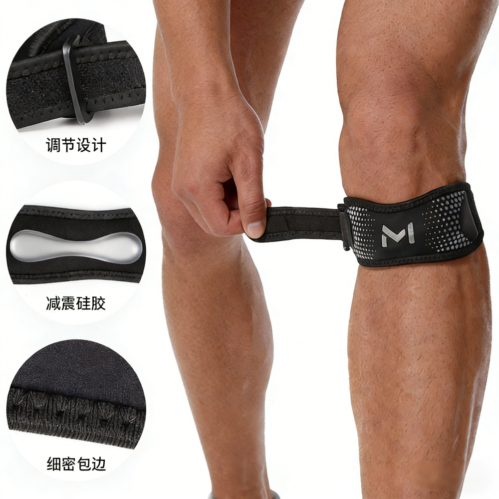 1 個調節可能な膝蓋骨膝ストラップ膝蓋腱スタビライザーサポートバンド痛みを軽減サッカーバスケットボールランニング用