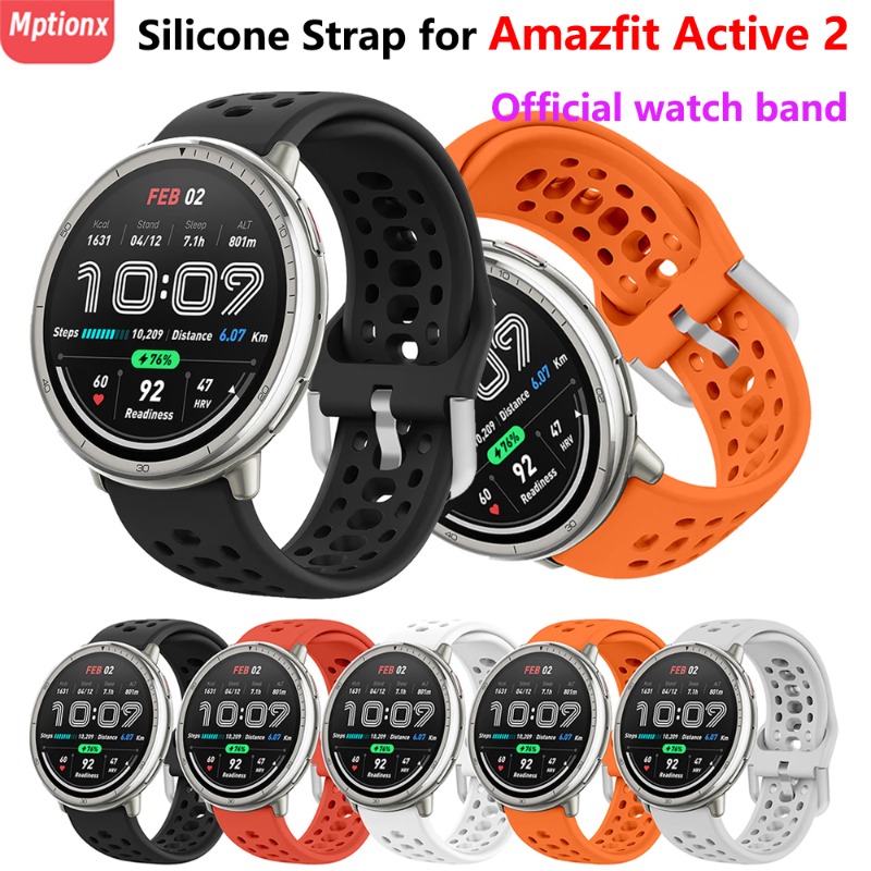 Correa de silicona para Amazfit Active 2, pulsera deportiva Original transpirable, Correa inteligente, accesorios de correa de reloj Amazfit Active2