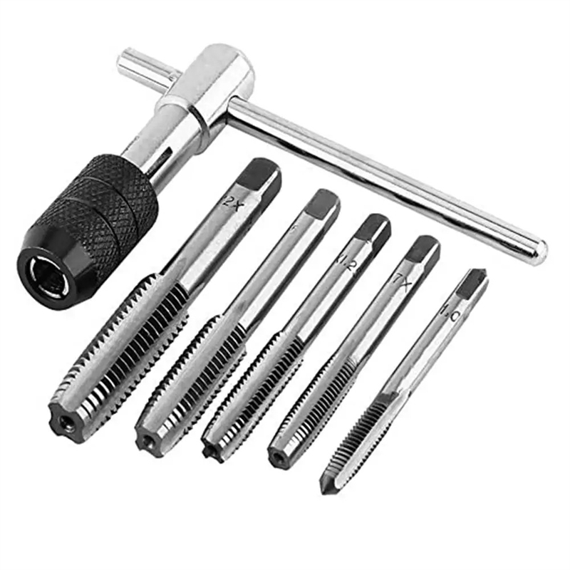 T-Handvat Moersleutel M3 M4 M5 M6 M8 Hand Tap Ruimer Draad Tikken Tool Set Verstelbare Machine Schroefdraad Tikken Boor