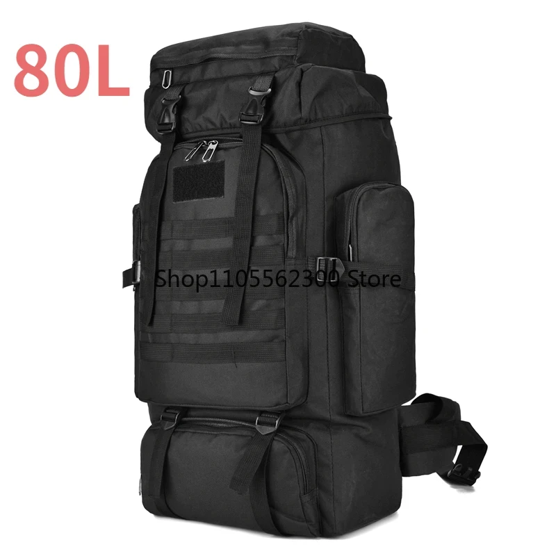 กระเป๋าปีนเขา 80L/100L กระเป๋าเดินป่า กระเป๋าเป้สะพายหลังแบบยุทธวิธี กระเป๋าเป้ขนาดใหญ่ สำหรับกิจกรรมกลางแจ้ง เดินป่า ตั้งแคมป์ และท่องเที่ยว