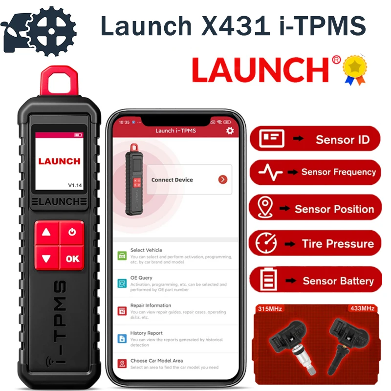 Запуск портативного сервисного инструмента TPMS i-TPMS можно крепить со сканером X-431. и приложением i-TPMS. Поддерживает все датчики 315/433 МГц.