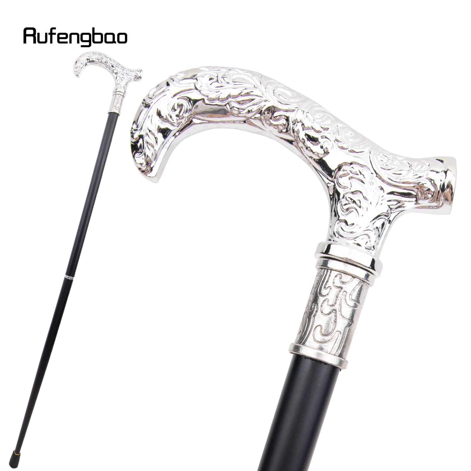 Witte bloempatroon wandelstok mode decoratieve wandelstok gentleman elegante cosplay wandelstok knop Crosier 93cm