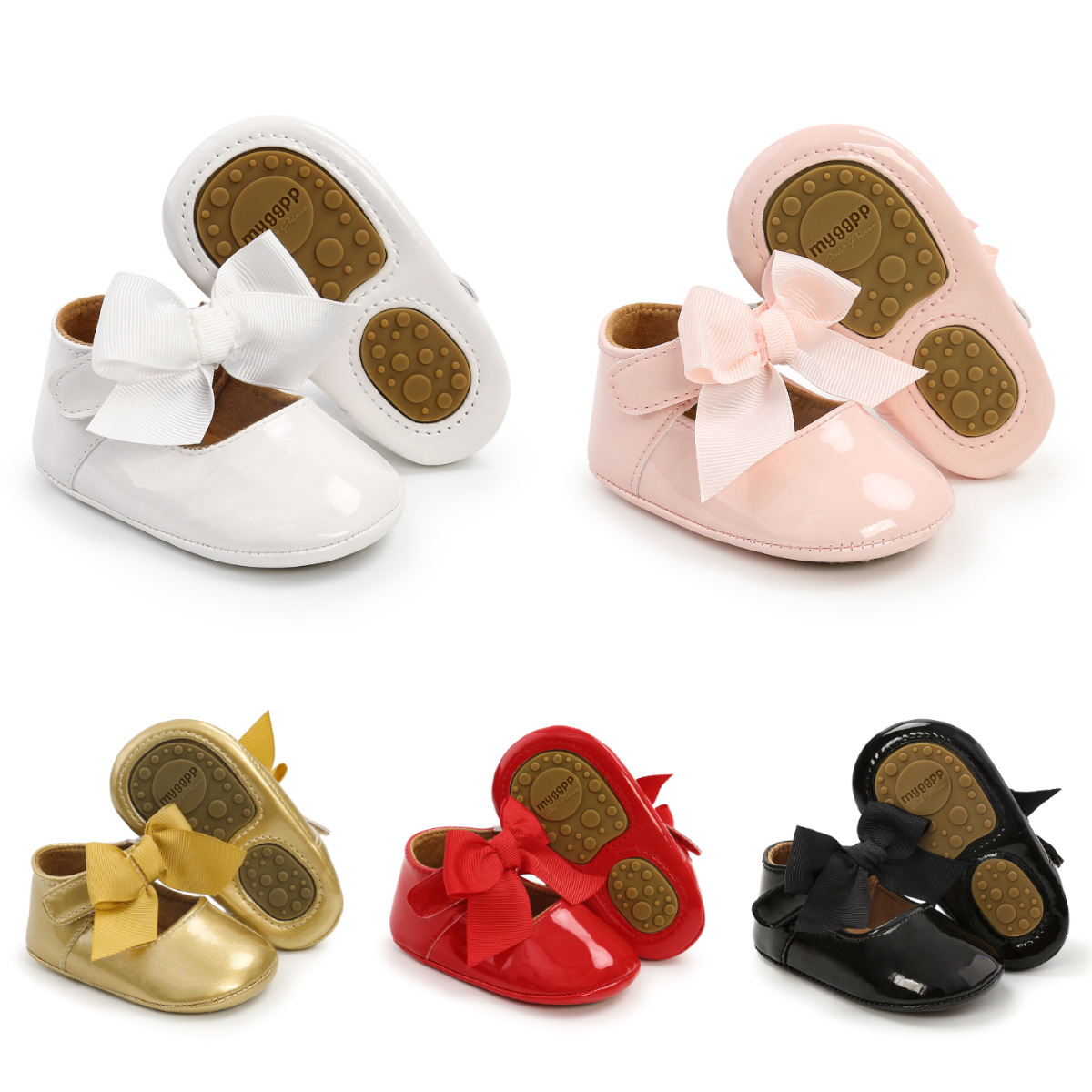 Meckior sapatos de bebê com sola de borracha, antiderrapante, chinelos de balé pu, sapatos sociais para meninas, primeiro caminhante, sapatos de berço para crianças pequenas