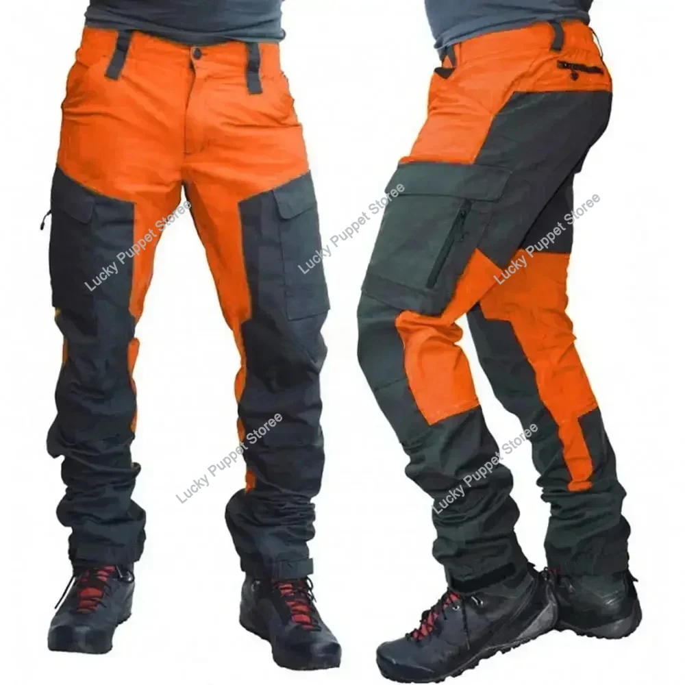 Waterdichte cargobroek heren zomer lange werkbroek heren outdoor kleurblok multi-zakken sport kamperen visbroek