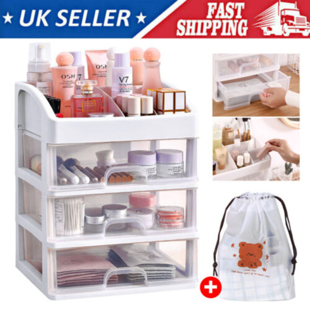 Boîte de rangement de bureau à 4 niveaux, mallette de maquillage, égouts de proximité, outil cosmétique, bijoux