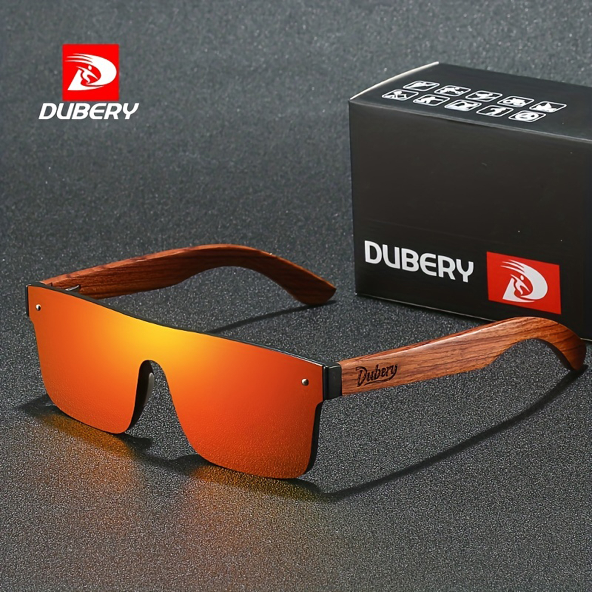 Деревянные поляризационные солнцезащитные очки DUBERY с защитой UV400 для мужчин и женщин, 6 цветов, модель 219