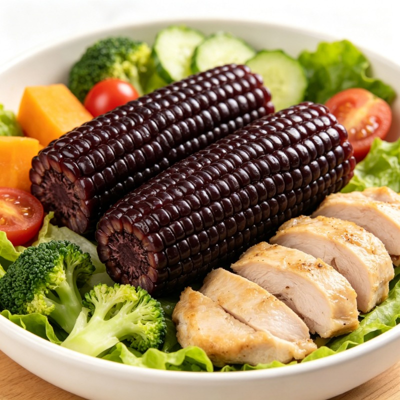 Maíz N47 High Lat Black Soil Black Pearl Waxy Corn Cob, Sellado al Vacío, Sin OMG, con Antocianina, Envío Gratuito