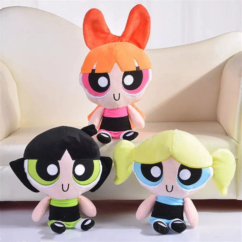 3 Stück/Set 20cm Cartoon Powerpuff Girls Plüschtiere Niedliche Blossom Buttercup Bubbles Gefüllte Plüschpuppen Geschenke für Kinder