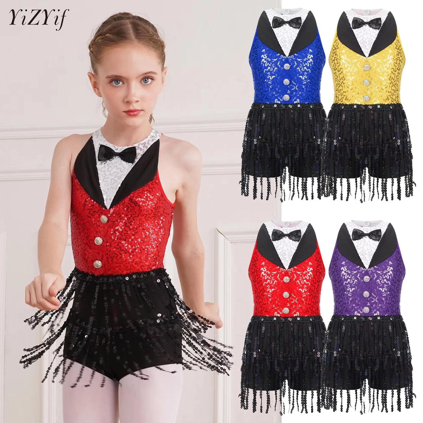 Crianças menina lantejoulas patinação artística vestido ginástica rítmica ballet dança lírica boyshorts moderno jazz latino desempenho dancewear