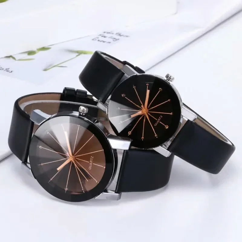 Durável casal amante relógios quartzo dial relógio de pulso de couro do plutônio reloj relógio feminino moda luxo presente relogio feminino