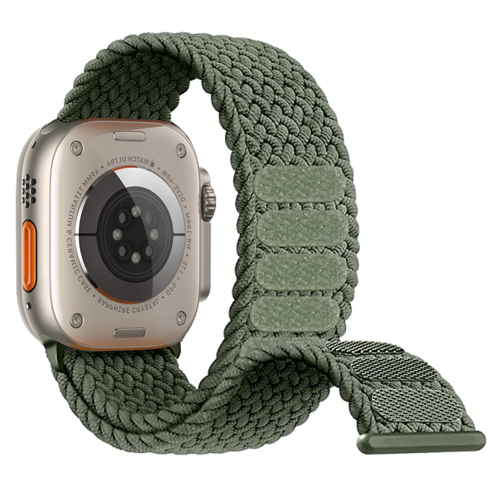 Braided Solo Loop สําหรับ Apple watch Band 45 มม.49 มม.44 มม.40 มม.41 มม.42 มม.correa สร้อยข้อมือ iwatch series 9 7 3 5 4 se 6 8 ultra สาย