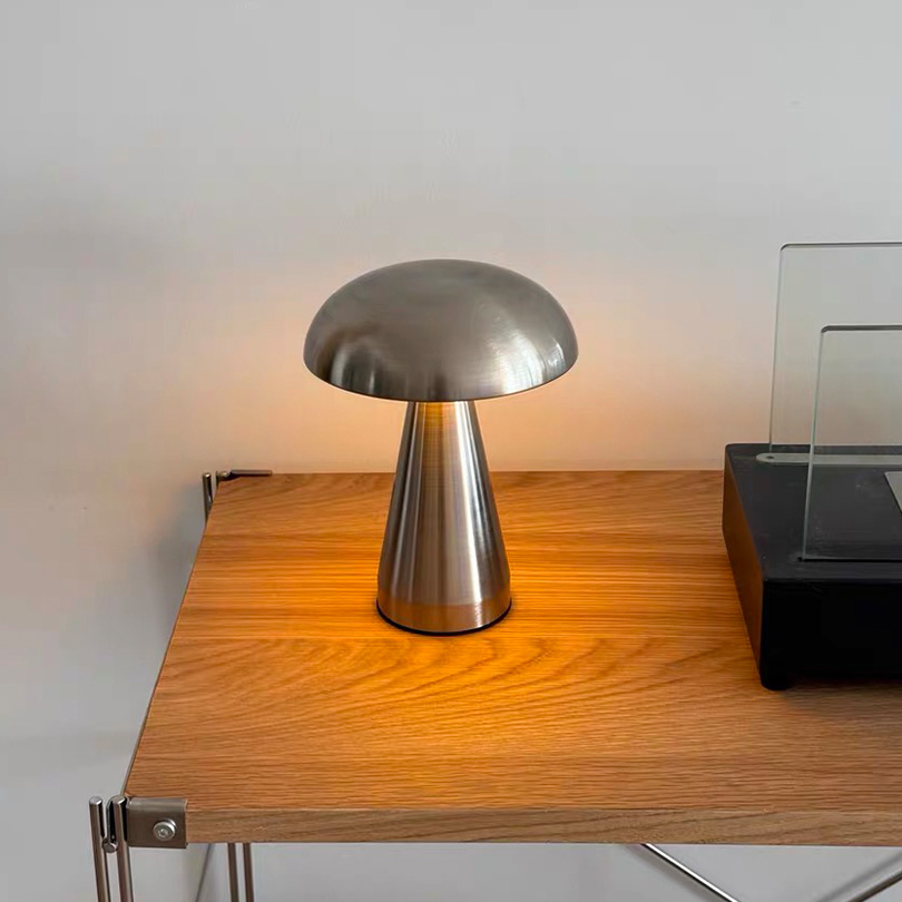 Lámpara de mesa Retro, luz LED nocturna con forma de seta, lámpara de escritorio recargable, luces de lectura con Sensor táctil para decoración de dormitorio, restaurante y Bar