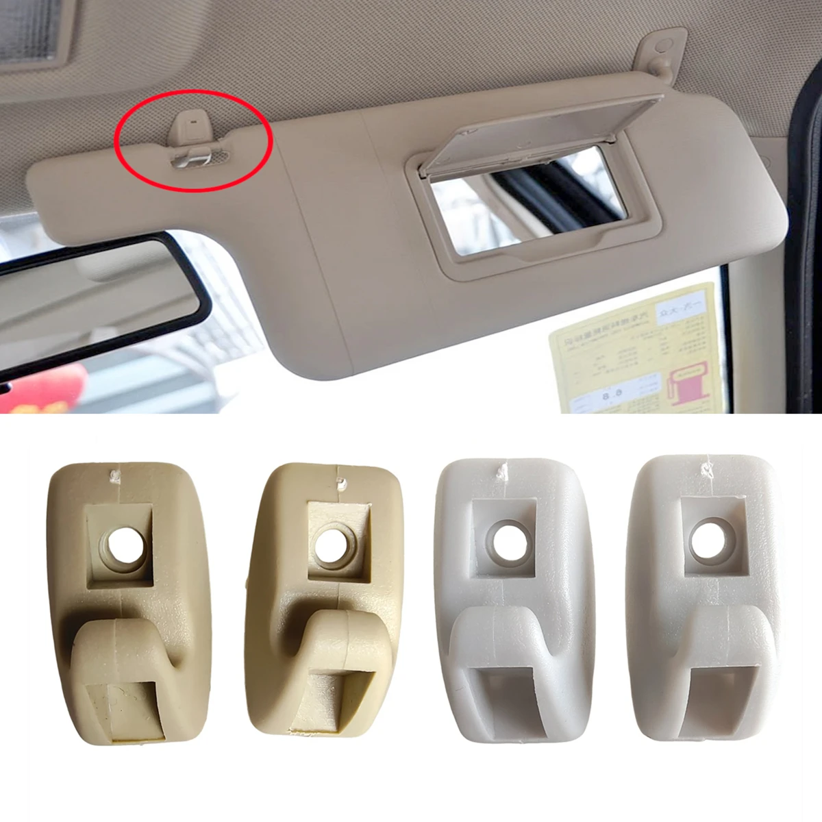 Support de crochet pour pare-soleil, 2 pièces, noir, gris, Beige 191857559   Pour VW Golf GTI 1 2 MK1 MK2 Polo Vento Jetta MK1 MK2 Passat B2 B3 B4