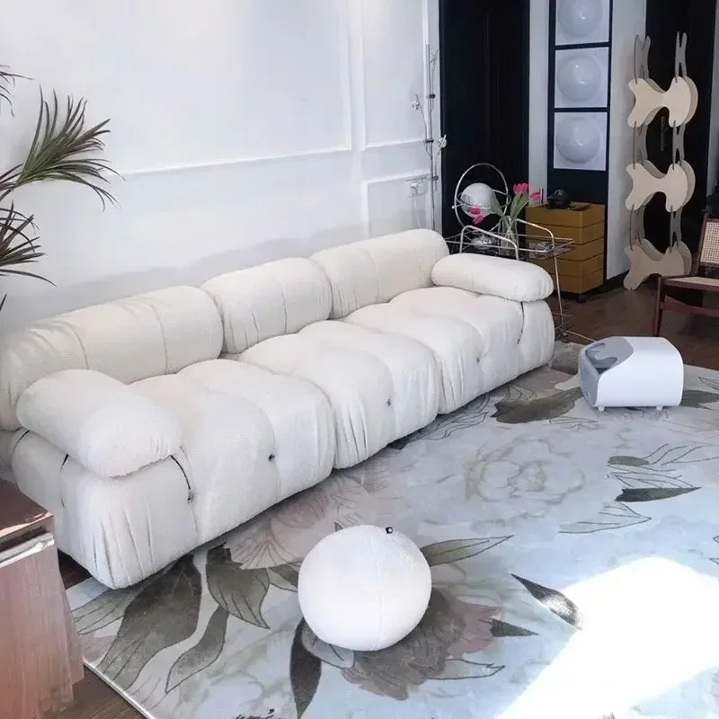 Divani Soggiorno-Canapé Blanc Minimaliste Moderne, Sofa de Luxe Paresseux, Canapés de Salon Confortables, Meubles de Maison, Technologie Nordique