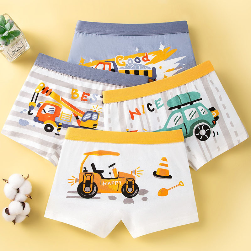 4 Culottes Courtes Garçon Coton 3-14 Ans - Sous-vêtements Respirants pour Préados, Boxer Ado Modulable