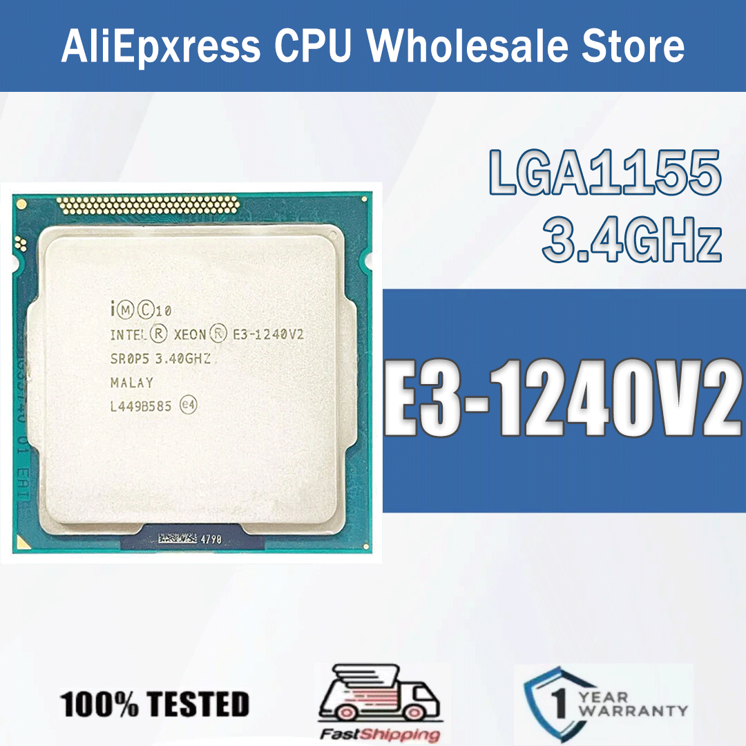Intel Xeon E3-1240V2 3,4 GHz Quad-Core 8M 69W E3 1240 V2 Processore CPU per computer Server E3 1240V2 Pacchetto LGA 1155