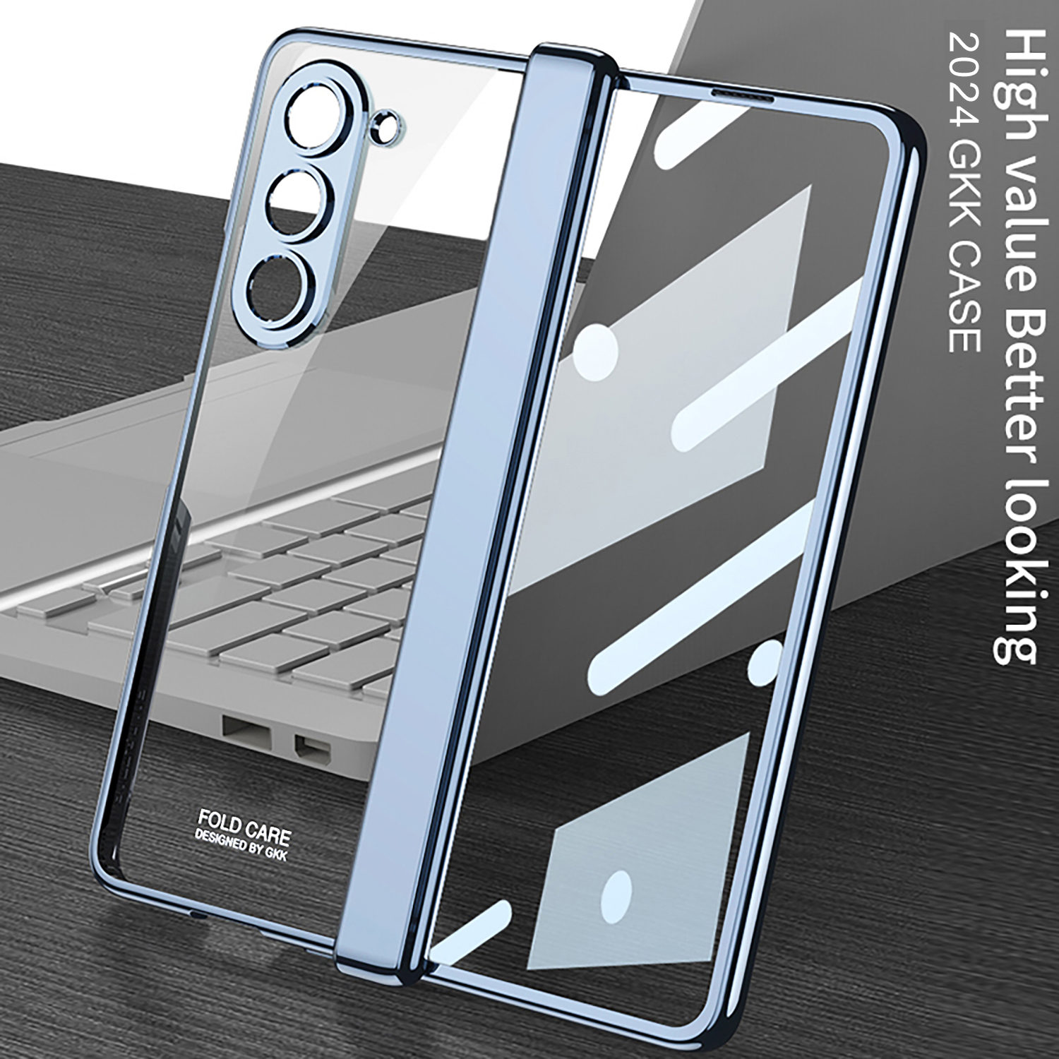 Voor Samsung Galaxy Z Fold 7 6 Fold7 Plating Transparant Magnetisch Scharnier Telefoonhoesje Schermglas Beschermfolie Schokbestendige Cover