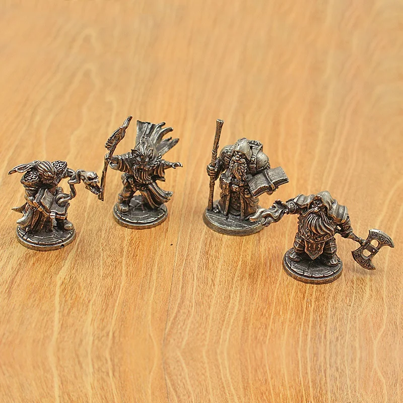 Vintage Dwarf Mage Soldier Model Figurines mainan papan permainan catur Mobil Dekorasi anak laki-laki hadiah