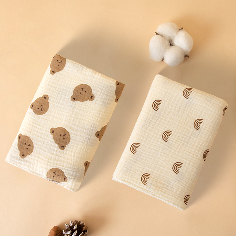 Manta de bebé estampada de estilo sencillo hecha de material de gasa, manta para envolver recién nacidos, manta para envolver bebés, envoltura de gasa, ropa de cama para niños, toalla de baño para bebés, productos para bebés